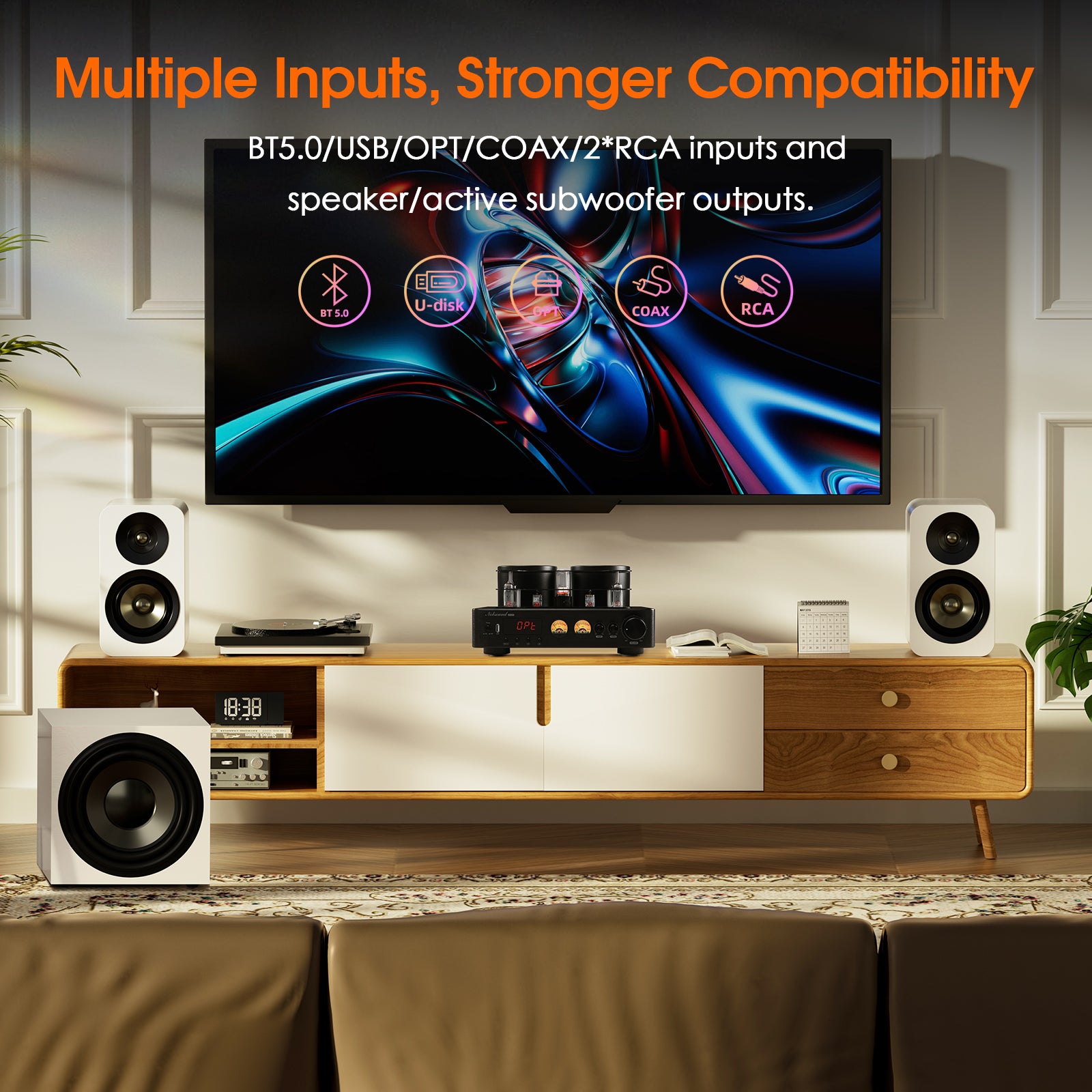 Nobsound AV-525 HiFi Bluetooth 5.0 Vakuumröhrenverstärker Koaxialer/optischer integrierter Audioverstärker