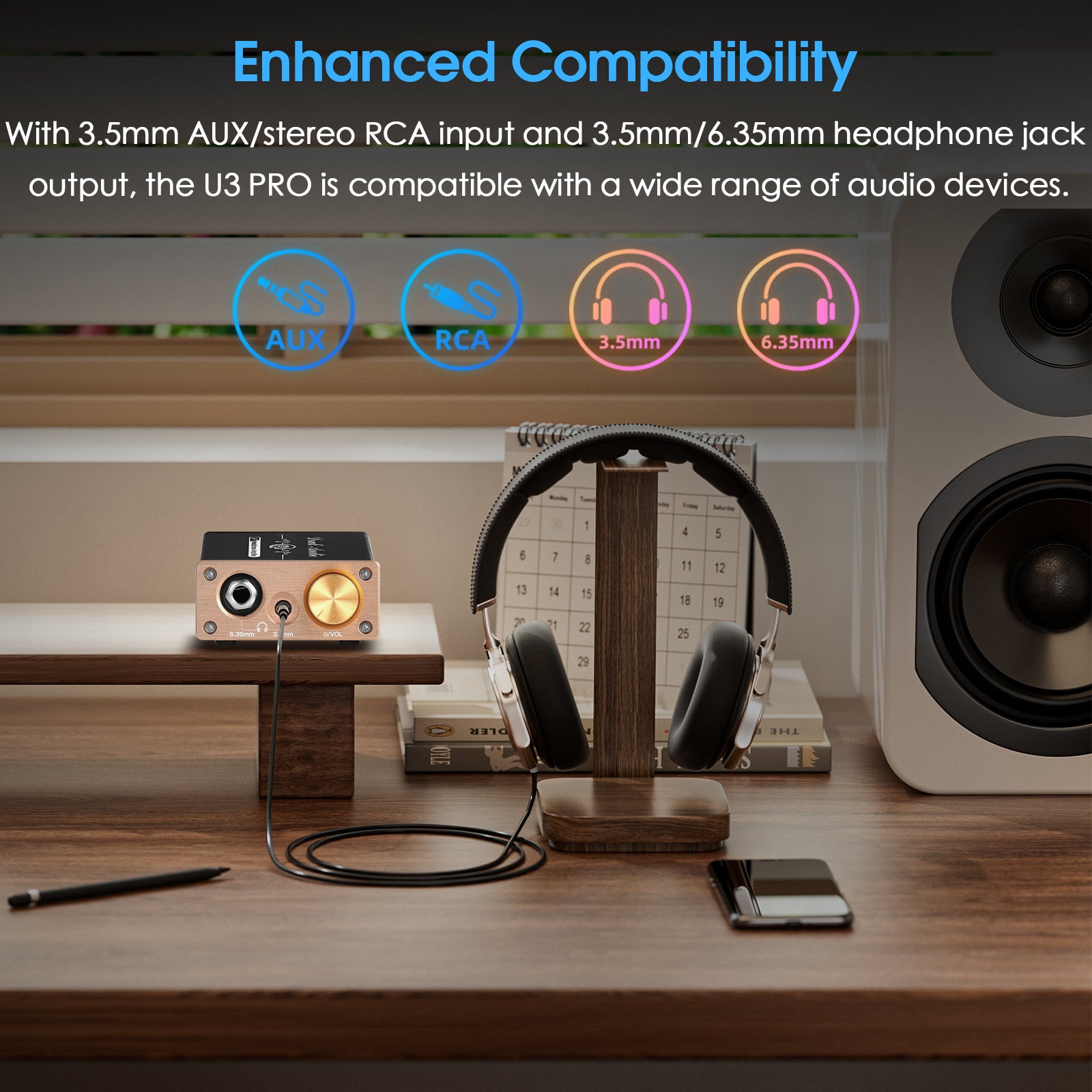 Douk Audio U3 PRO HiFi 迷你耳机放大器 A 类桌面放大器,适用于耳机 DC5V