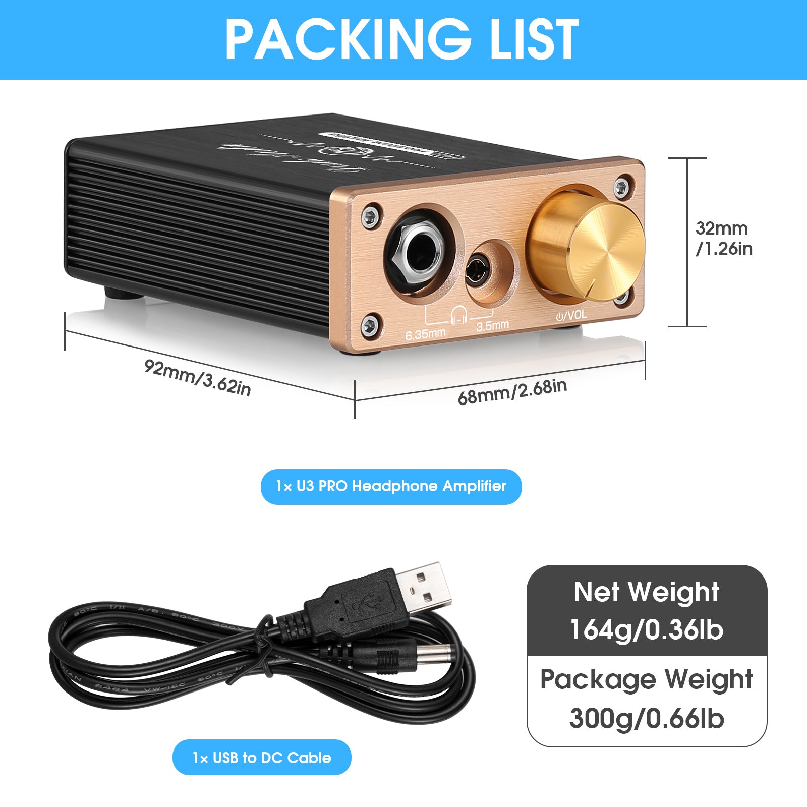 Douk Audio U3 PRO HiFi 迷你耳机放大器 A 类桌面放大器,适用于耳机 DC5V