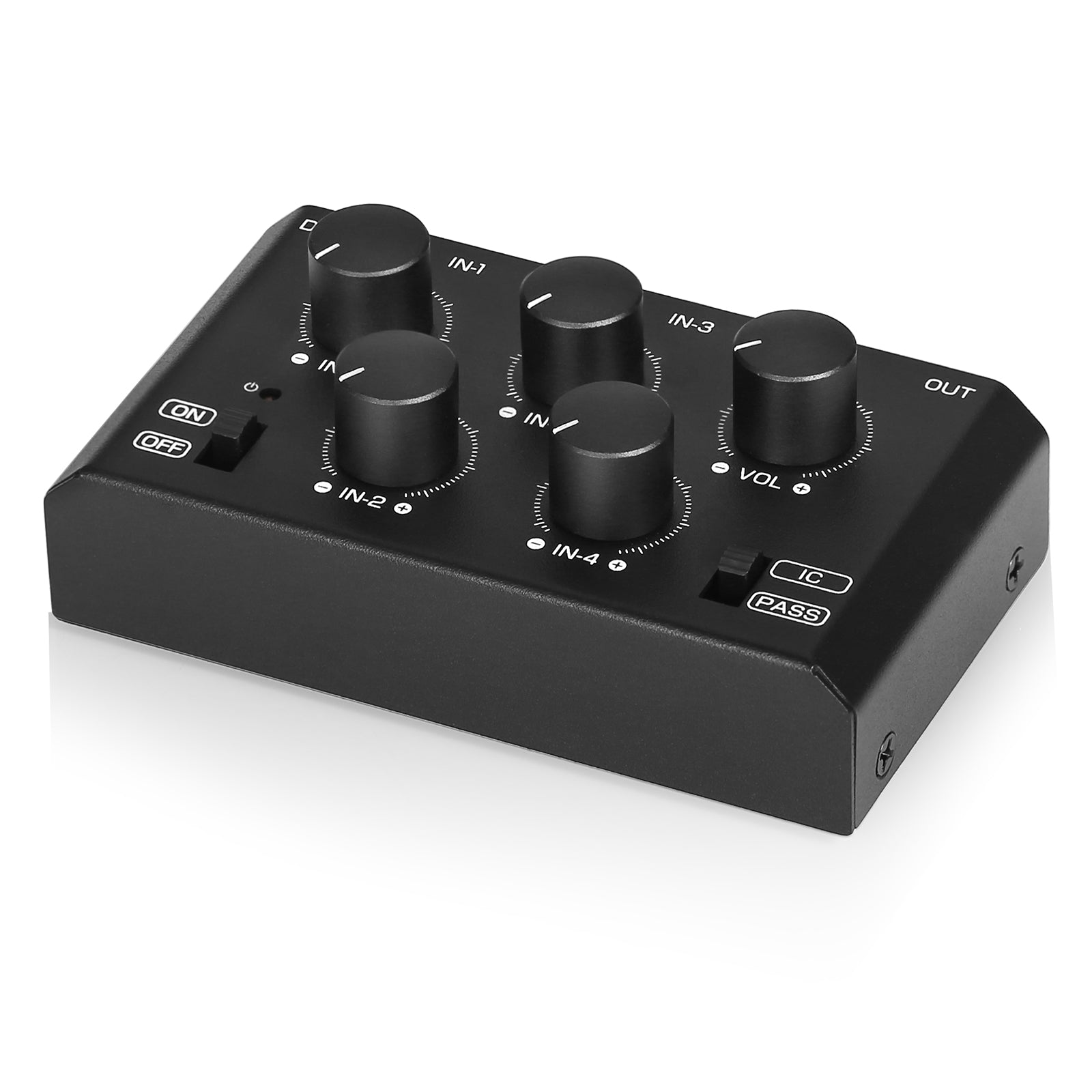 Douk Audio MC5-BX Mini-Stereo-4-Kanal-Audiomischer, extrem geräuscharmer Heim-/Studio-/Bar-Line-Mixer