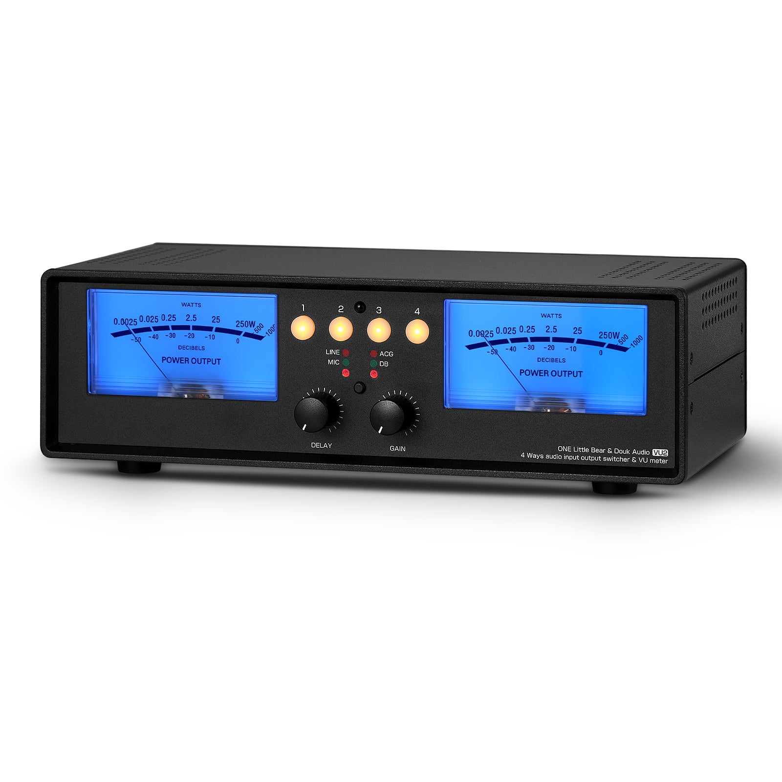 Douk Audio VU2 MIC+LINE 双模拟 VU 表立体声 RCA 音频分配器切换盒音频频谱显示