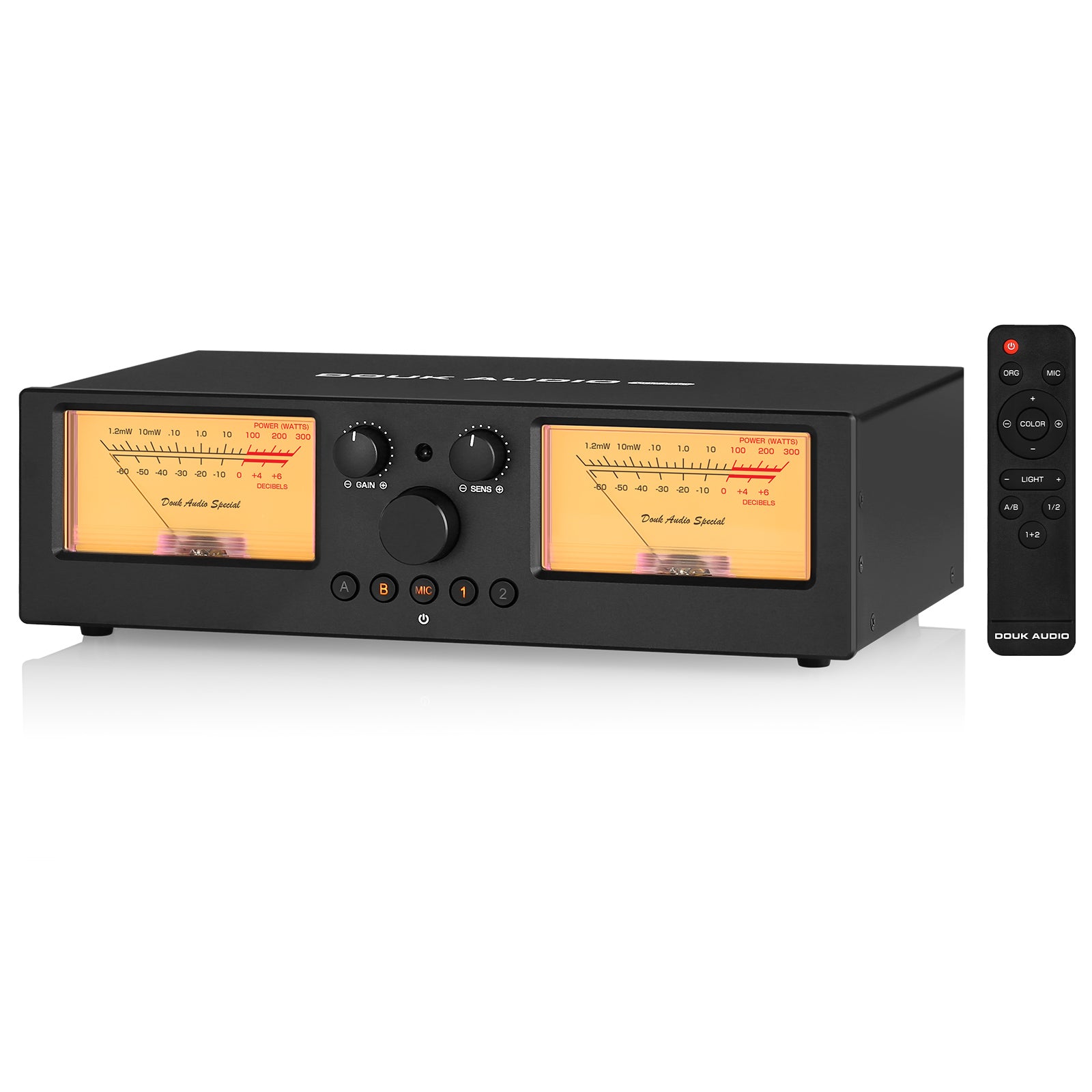 Douk Audio VU3PRO Amplifier/Speaker Selector VU Meter 2-IN-2-OUT Switcher Box