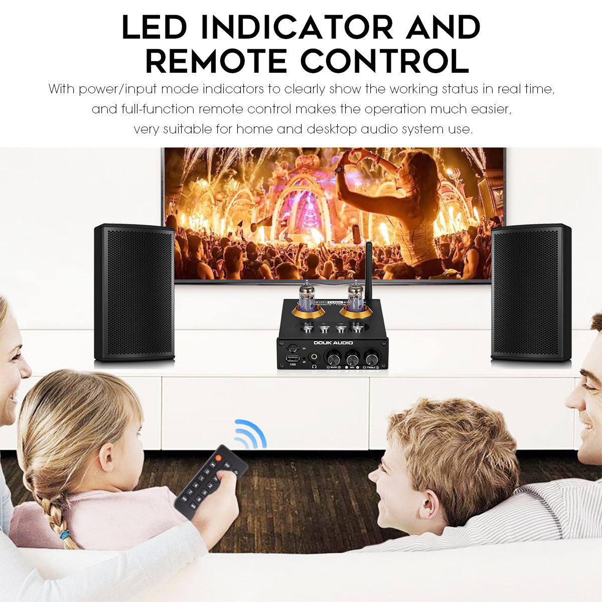 Douk Audio P2 Mini Bluetooth 5.0 Vakuum-Röhrenvorverstärker USB-Player Stereo-Kopfhörerverstärker