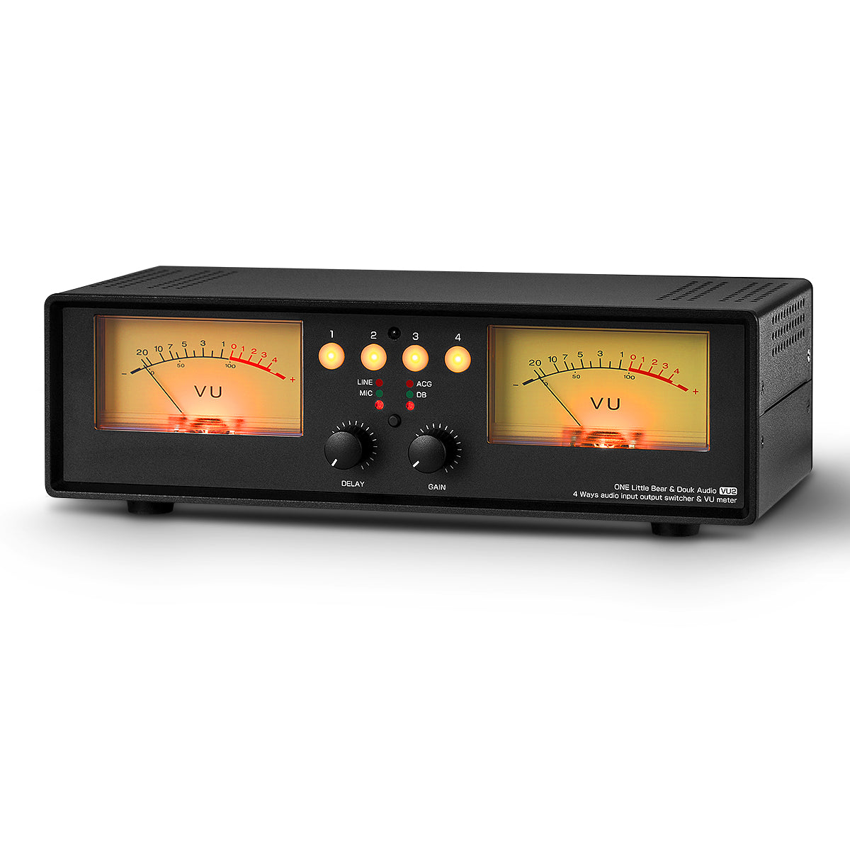 Douk Audio VU2 MIC+LINE 双模拟 VU 表立体声 RCA 音频分配器切换盒音频频谱显示