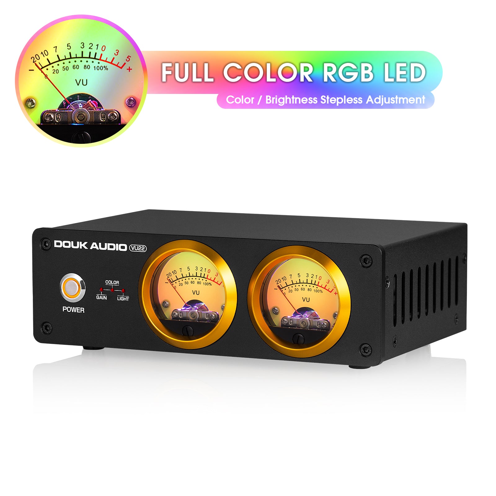 Douk Audio VU22 双模拟 VU 表显示 DB 面板 MIC+LINE 声级计