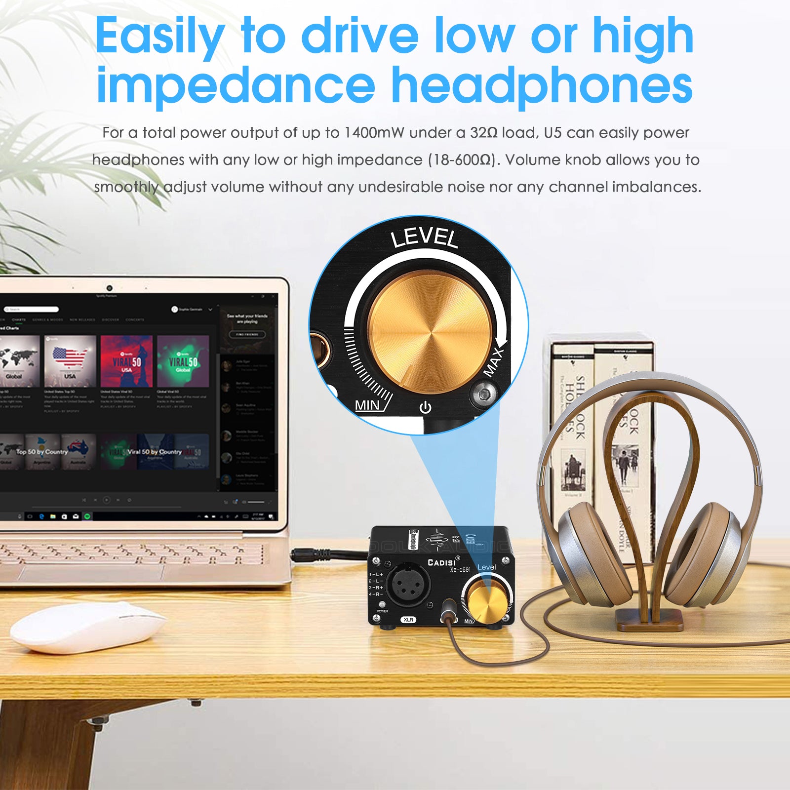 Douk Audio U5 迷你全平衡耳机放大器,适用于 XLR/4.4 毫米耳机