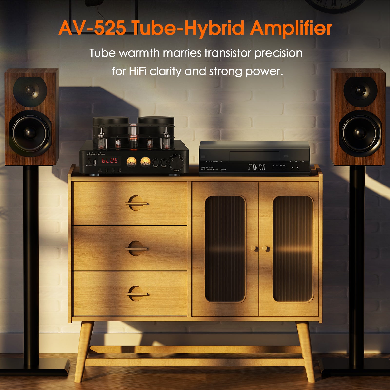 Nobsound AV-525 HiFi Bluetooth 5.0 Vakuumröhrenverstärker Koaxialer/optischer integrierter Audioverstärker