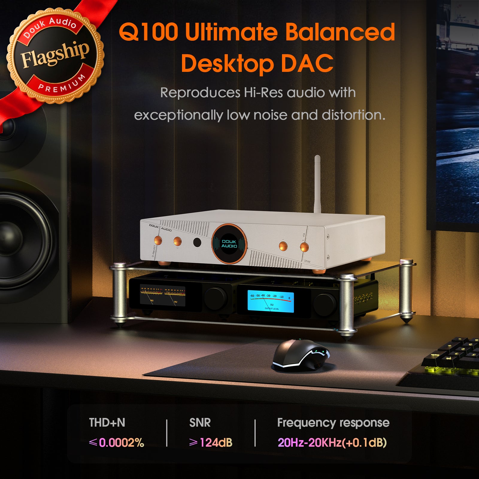 Douk Audio Q100 AK4499+AK4191 Fully Balanced Desktop DAC DSD512