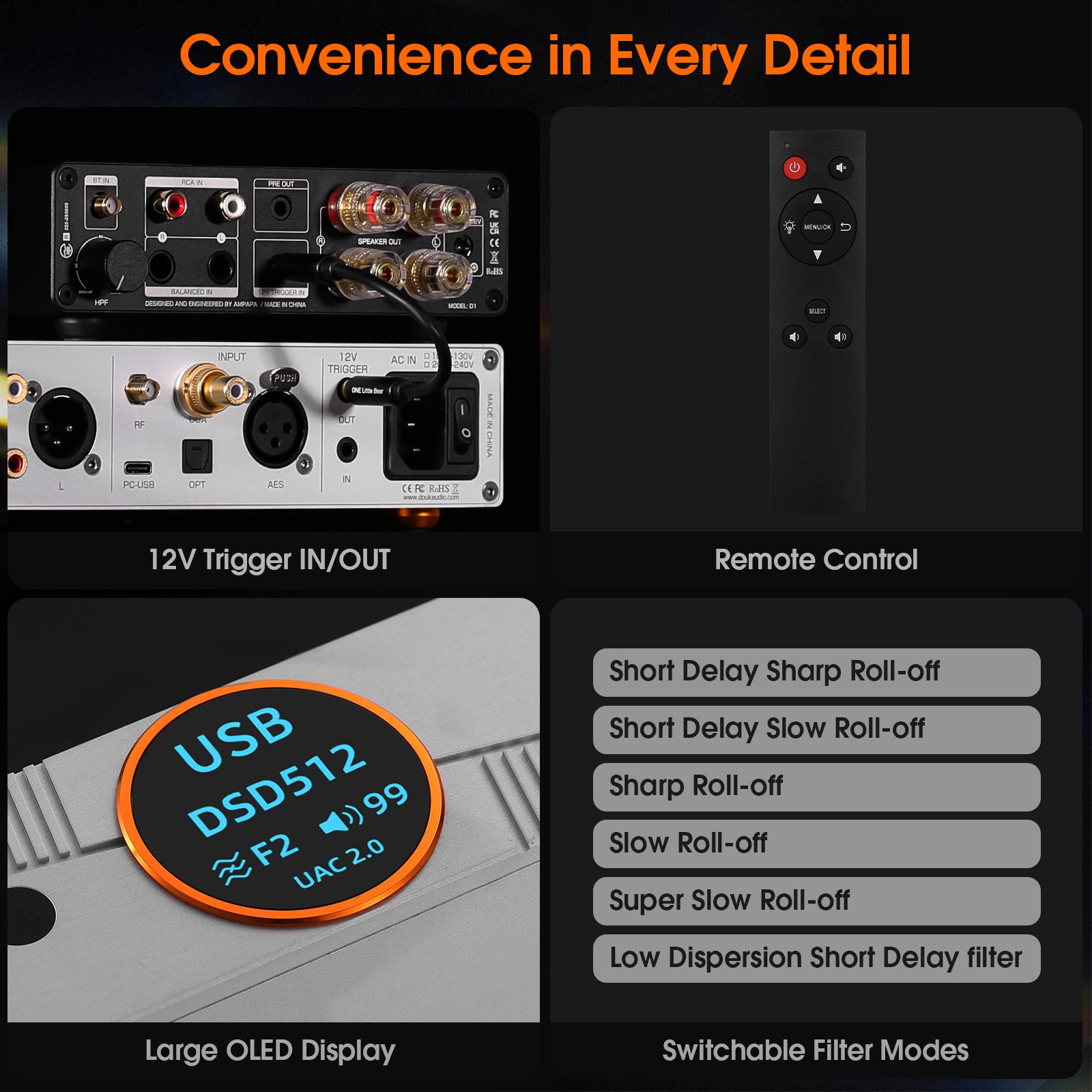 Douk Audio Q100 AK4499+AK4191 Fully Balanced Desktop DAC DSD512