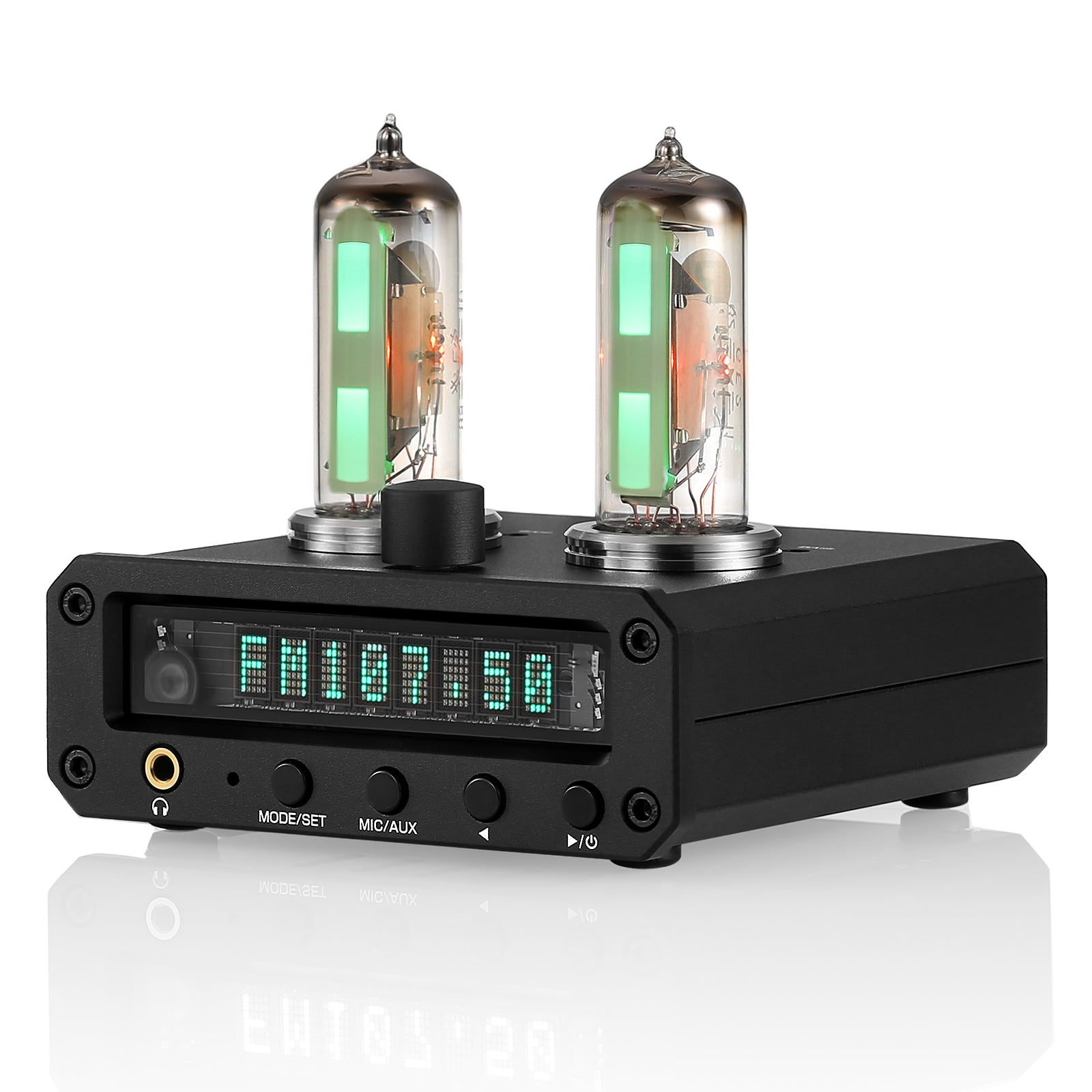 Douk Audio P2-FM Magic 6E2 Preamp Stereo Headphone Amp Sound Level Indicator FM Radio Clock