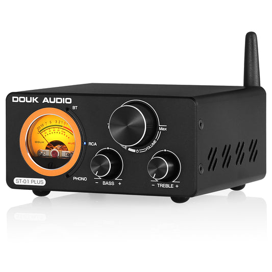 Douk Audio ST-01 PLUS HiFi Bluetooth TPA3255 Digitalverstärker VU Meter Plattenspieler Audio Stereo Verstärker