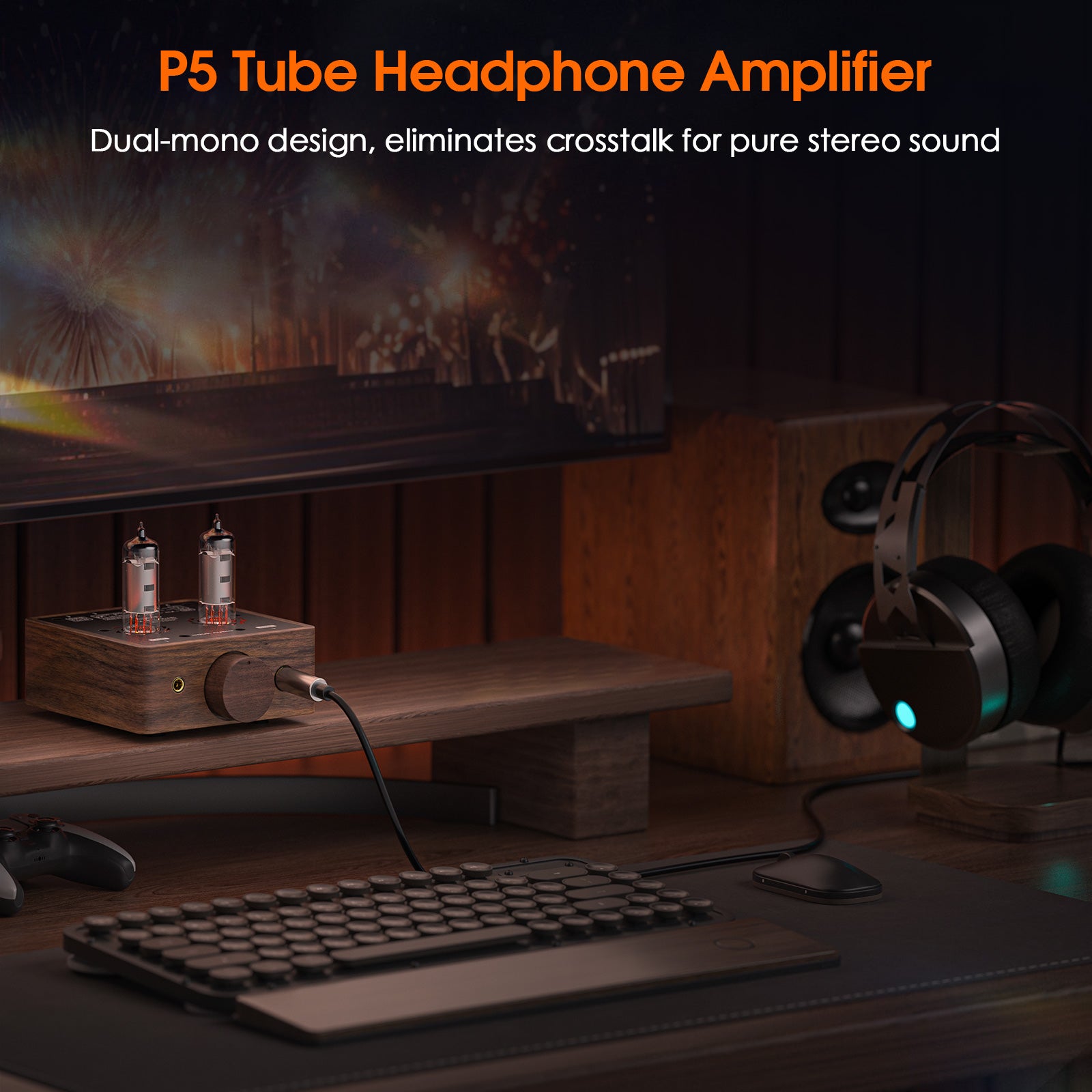 Douk Audio P5 HiFi Vaccum Tube Headphone Amplifier Stereo Audio Preamp with 4.4/6.35mm Jack