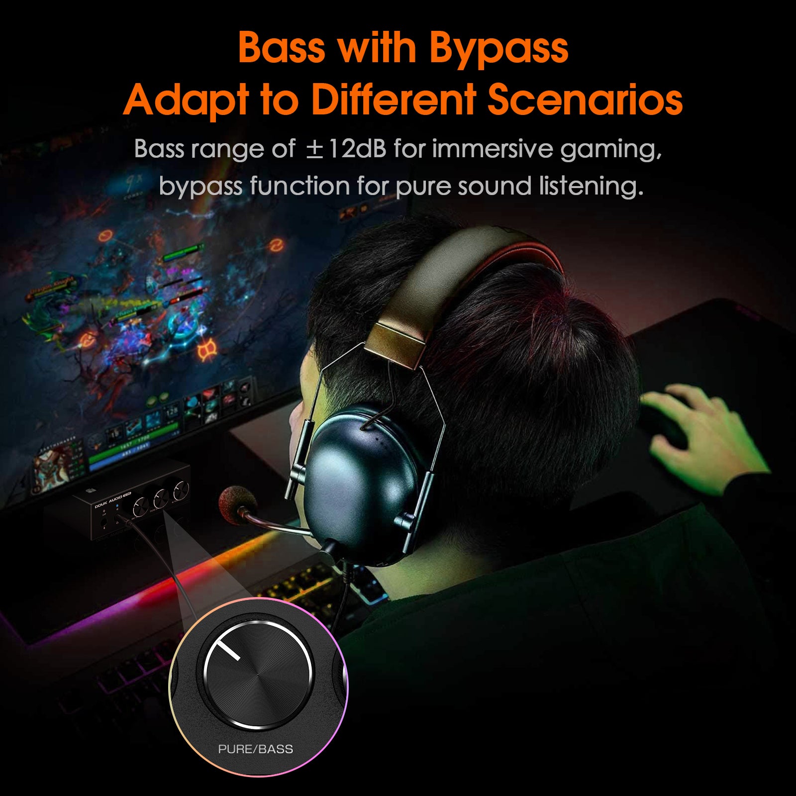 Douk Audio Q2PRO Mini Stereo Gaming DAC Headphone Amp USB/OPT D/A Converter