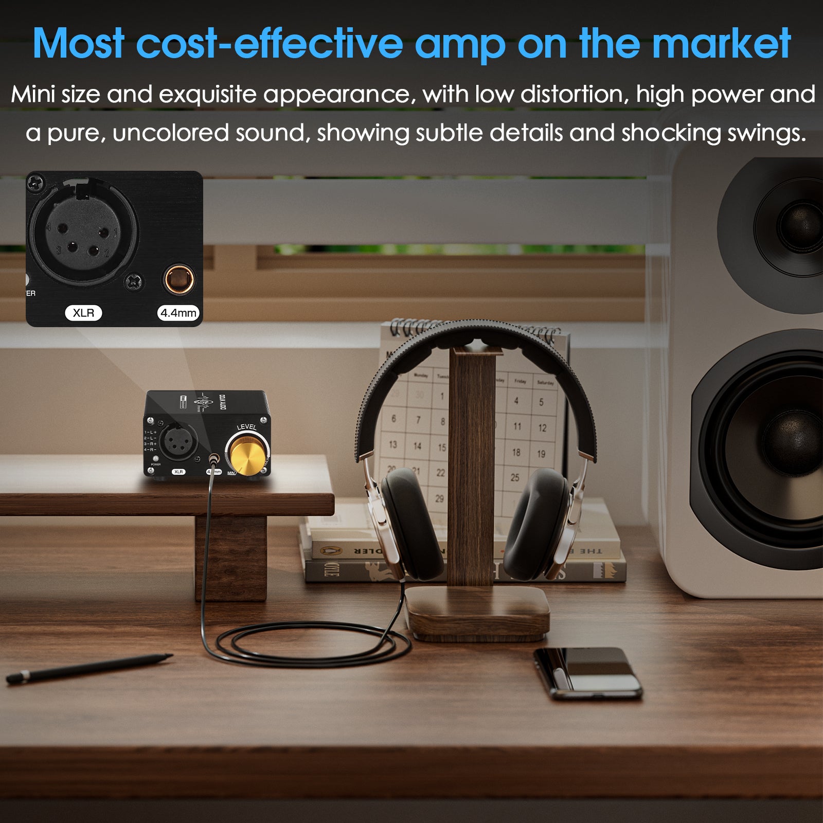Douk Audio U5PRO HiFi vollsymmetrischer Kopfhörerverstärker Mini-Stereo-Verstärker für XLR/4,4-mm-Headsets