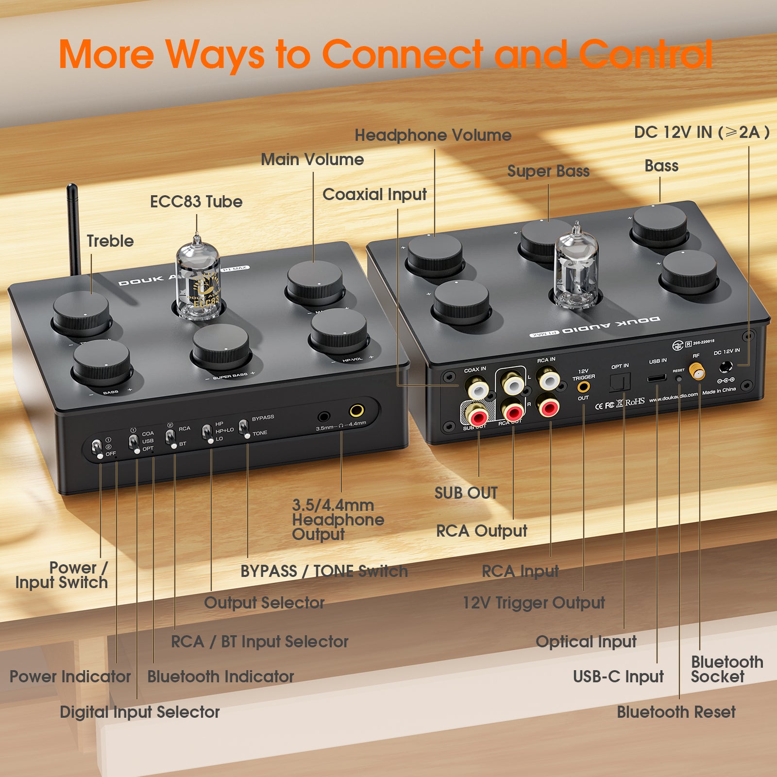 [Pre-Sale]Douk Audio P1 MAX HiFi Tube Preamp DAC Headphone Amplifier