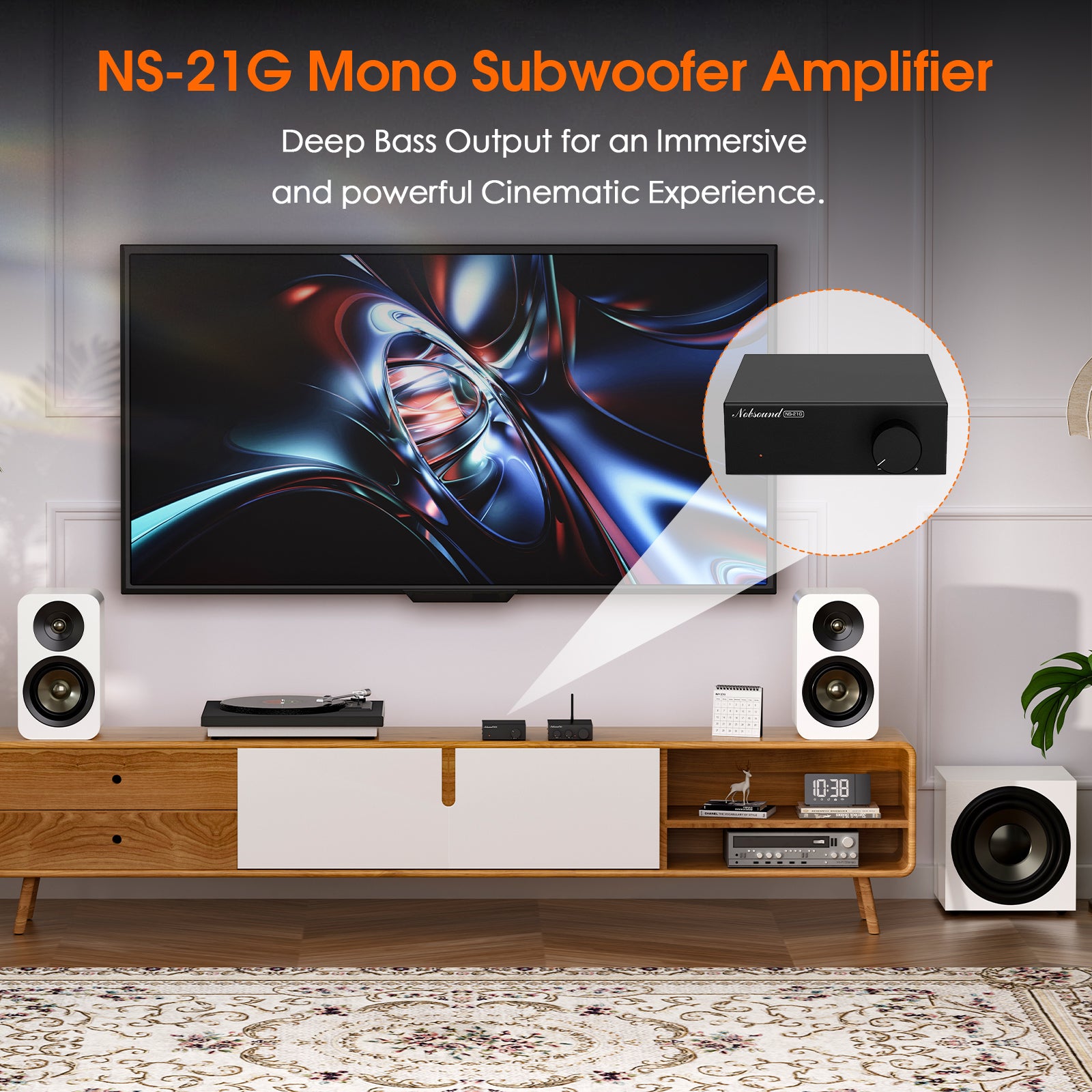 Nobsound NS-21G Mini Mono Channel Amplifier for Subwoofers / Bass Shakers