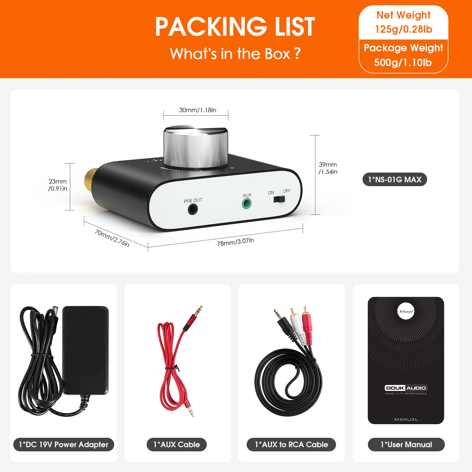 Nobsound NS-01G MAX Mini Bluetooth Power Amplifier 2.0 Channel Home Audio Amp 100W+100W