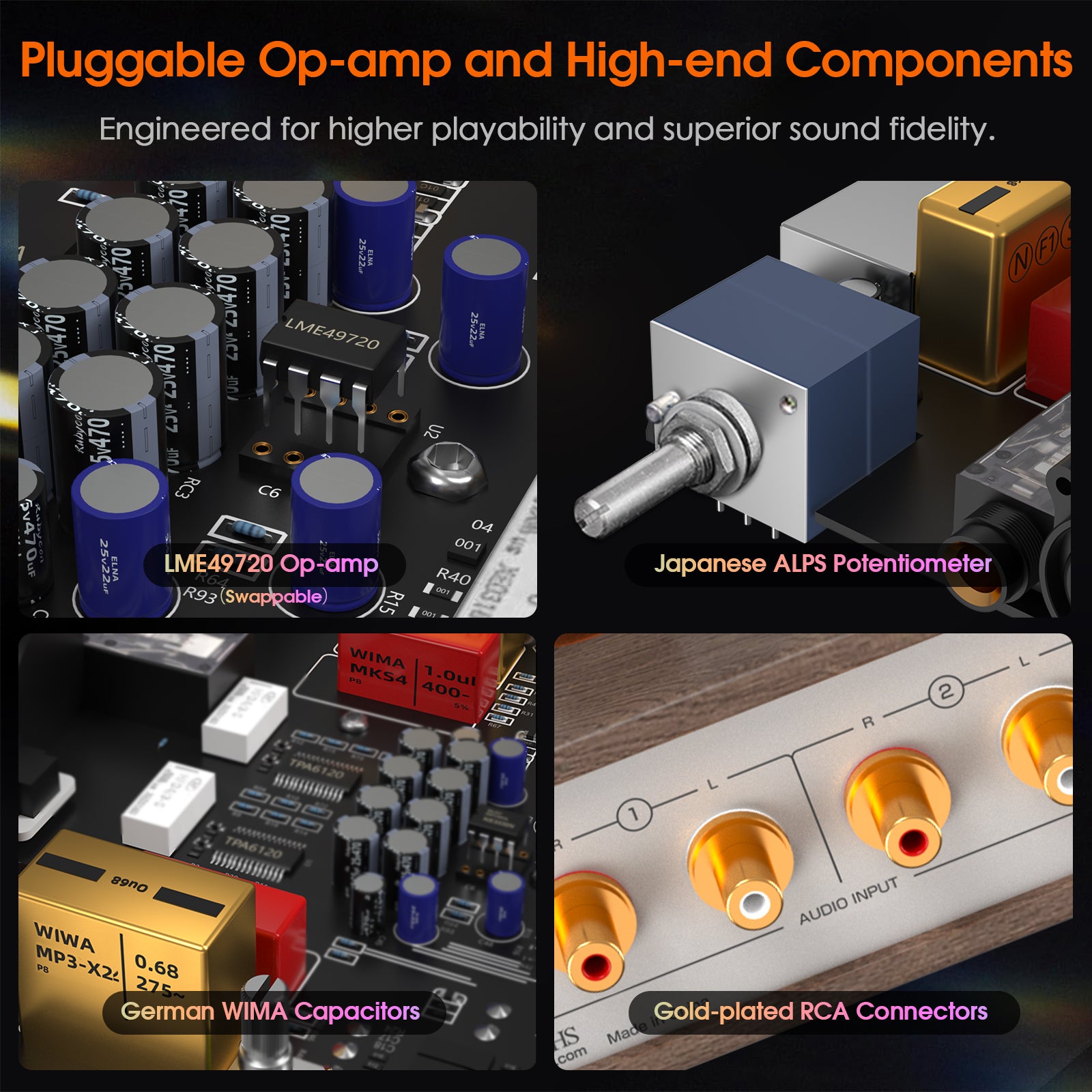 Douk Audio E2 Tube Headphone Amplifier XLR/4.4mm/6.35mm HiFi Stereo Preamplifier