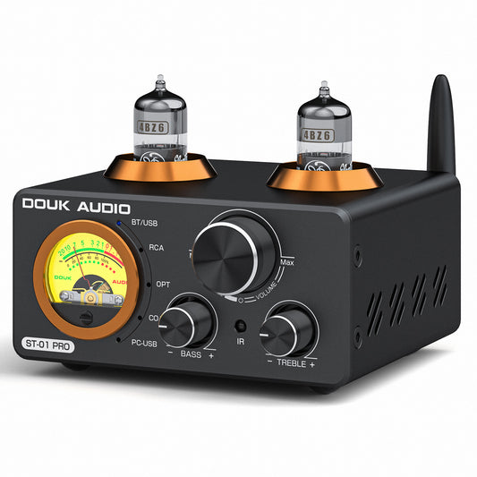Douk Audio ST-01 PRO HiFi Bluetooth 5.0 Tube Amplifier USB DAC COAX/OPT Digital Audio Amp w/VU Meter