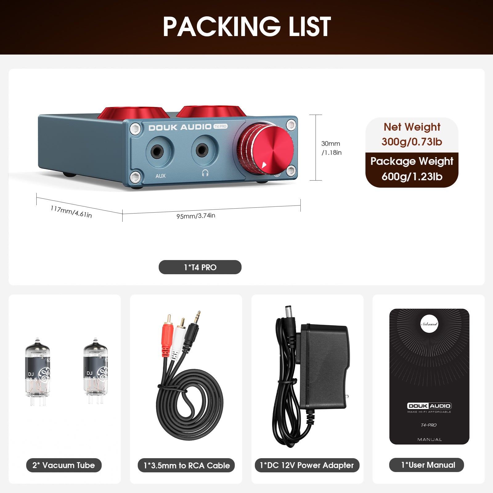 Douk Audio T4 PRO Tube Phono Preamp & Headphone Amplifier