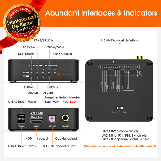 [Pre-Sale] Douk Audio U2-PRO-FC XMOS XU316 USB DDC Reclocker-Femtosecond Version