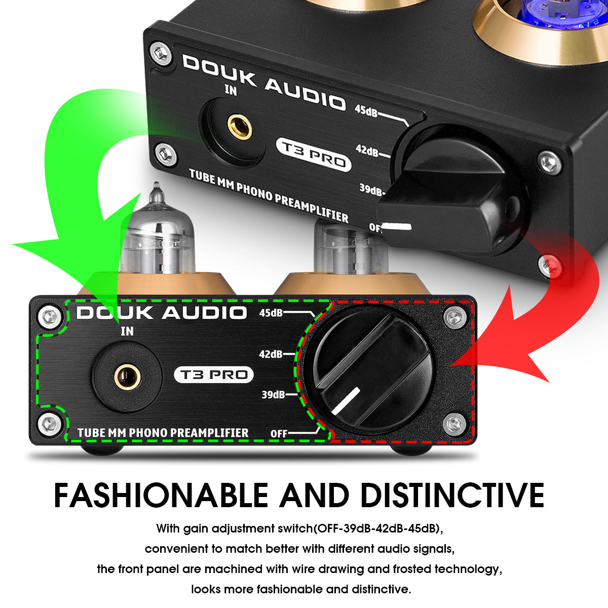 Douk Audio T3 PRO Mini Tube MM Phono Bühnenvorverstärker für Heim-Plattenspieler HiFi-Stereo-Audio-Vorverstärker 
