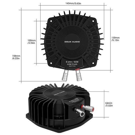 [最新版本] Douk Audio BS-1 HiFi 50瓦低音振动器低音炮换能器 Buttkickers 扬声器激励器适用于游戏、家用和汽车