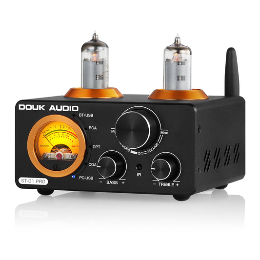 Douk Audio ST-01 PRO HiFi Bluetooth 5.0 Tube Amplifier USB DAC COAX/OPT Digital Audio Amp w/VU Meter