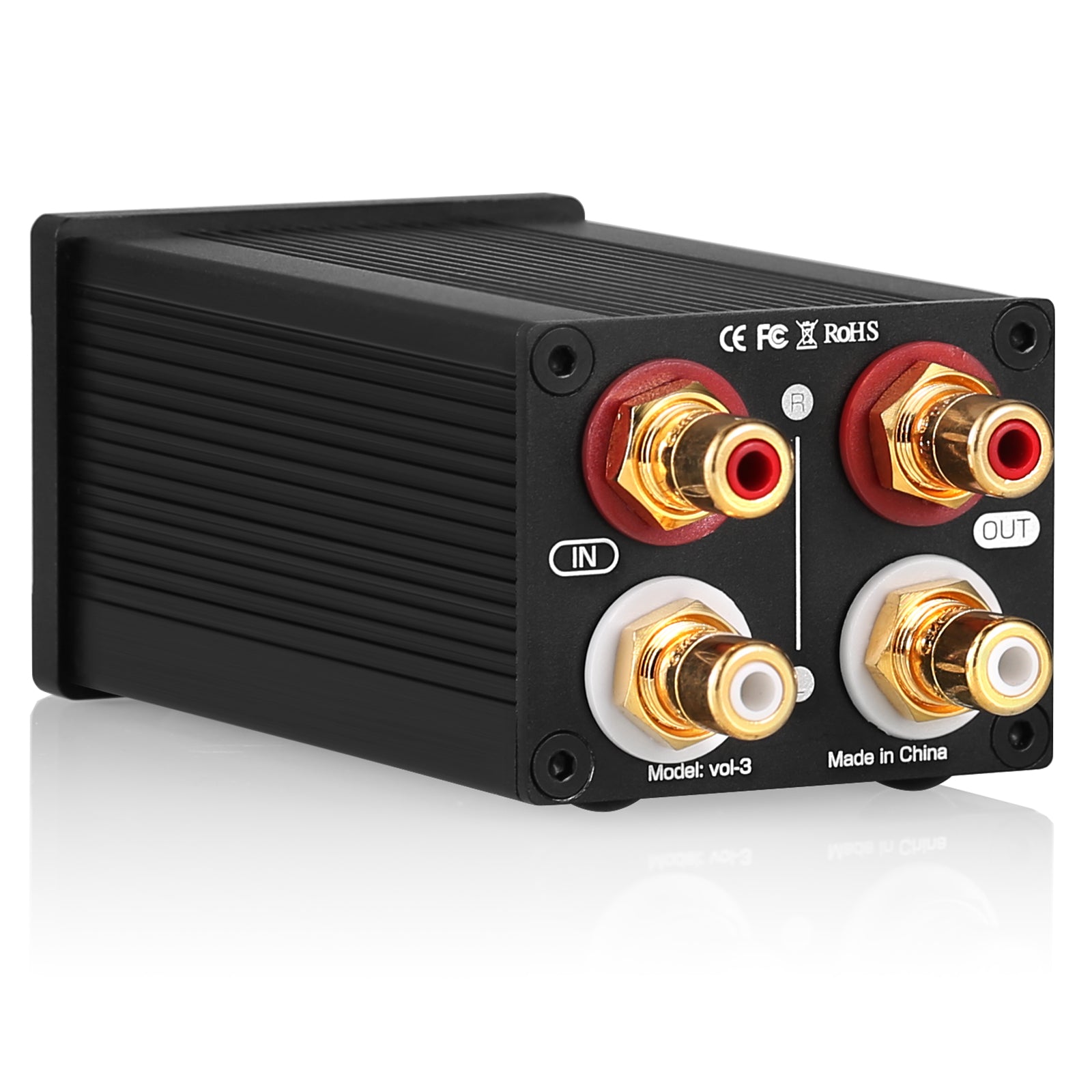Nobsound VOL-3 Mini Passive Preamp with Variable Audio Attenuator for Power Amplifier Active Speakers