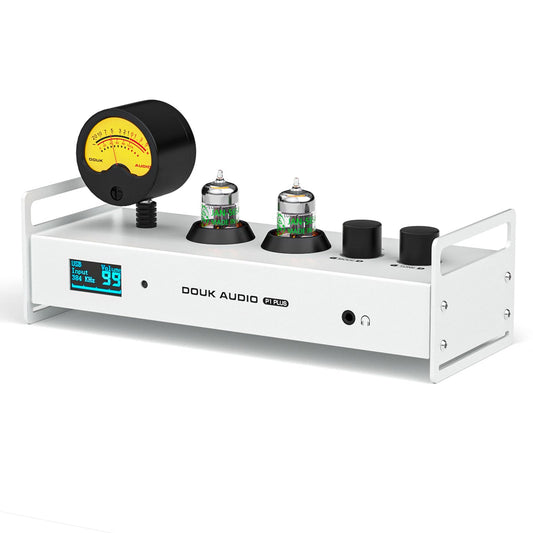 Douk Audio P1 PLUS Bluetooth Tube Preamp USB DAC Headphone Amp w/VU Meter DSD256