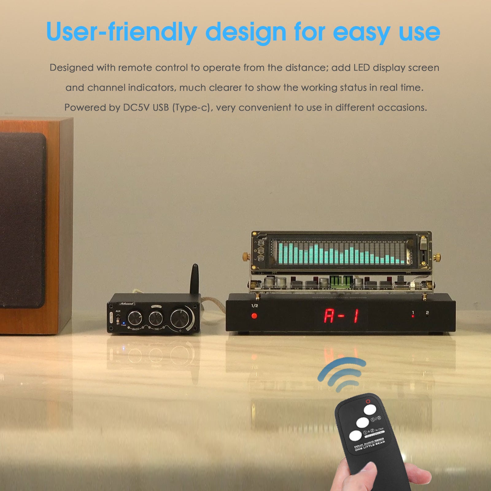 Douk Audio SP102 PRO 2 Way Amplifier / Speaker Switcher Box Stereo A/B Audio Selector LED Display