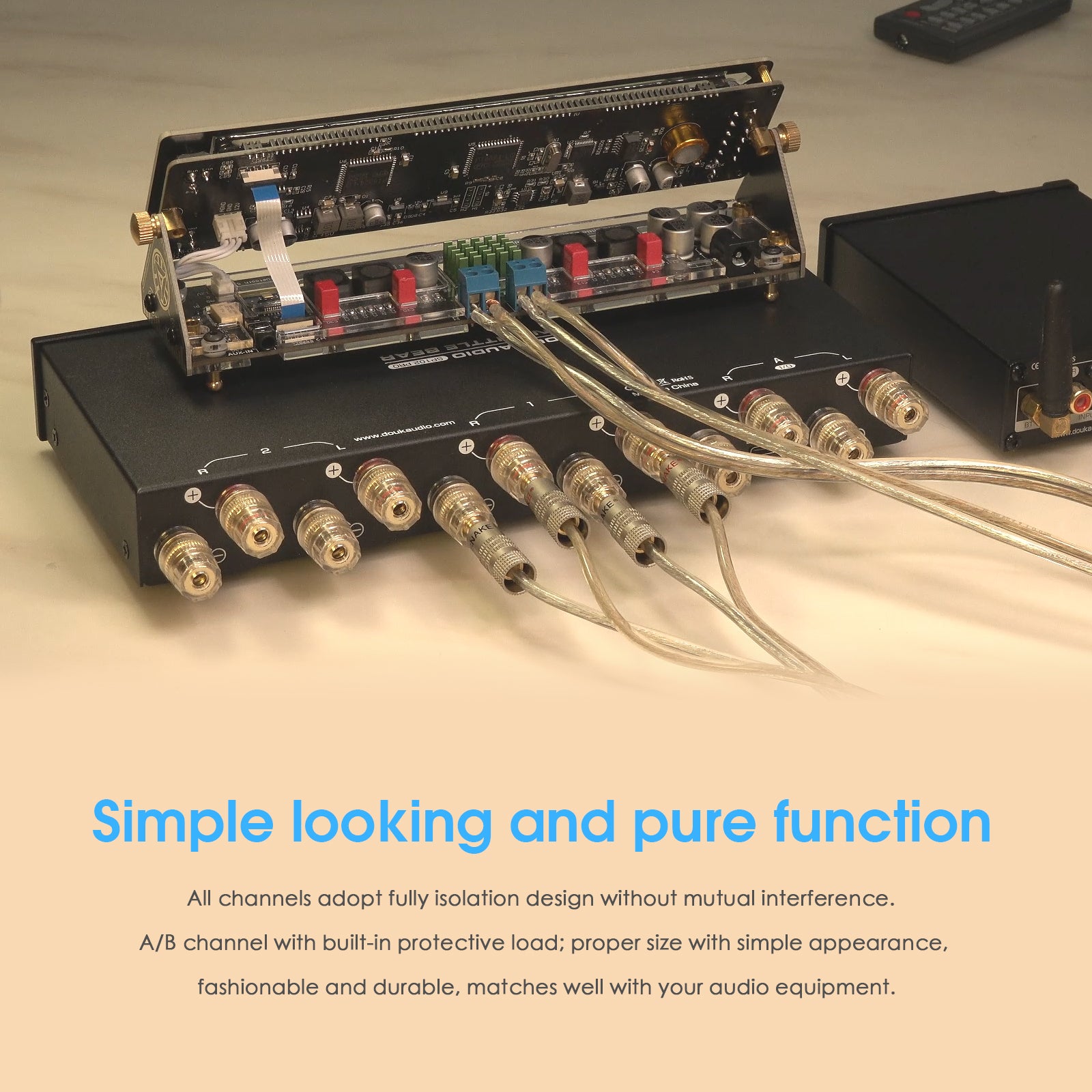 Douk Audio SP102 PRO 2 Way Amplifier / Speaker Switcher Box Stereo A/B Audio Selector LED Display
