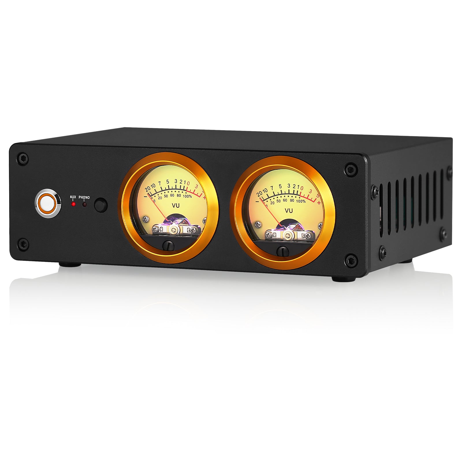 Douk Audio T13 Phono-Vorverstärker für MM-Plattenspieler, Stereo-Desktop-Kopfhörerverstärker mit VU-Meter