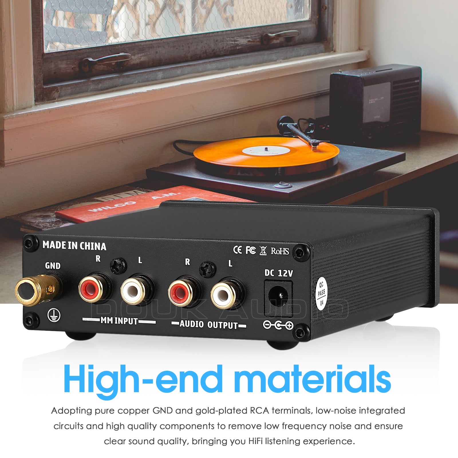 Nobsound T3 MM Phono-Vorverstärker für Plattenspieler, HiFi-Heim-Plattenspieler-Vorverstärker 