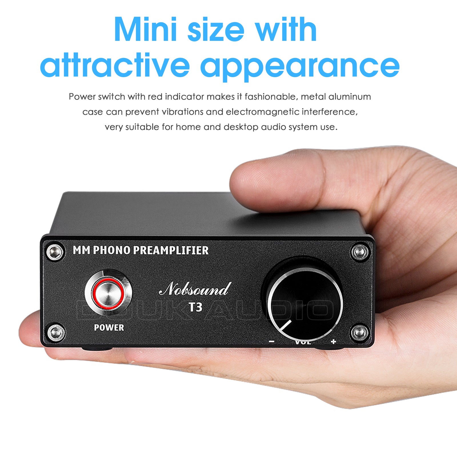 Nobsound T3 MM Phono-Vorverstärker für Plattenspieler, HiFi-Heim-Plattenspieler-Vorverstärker 