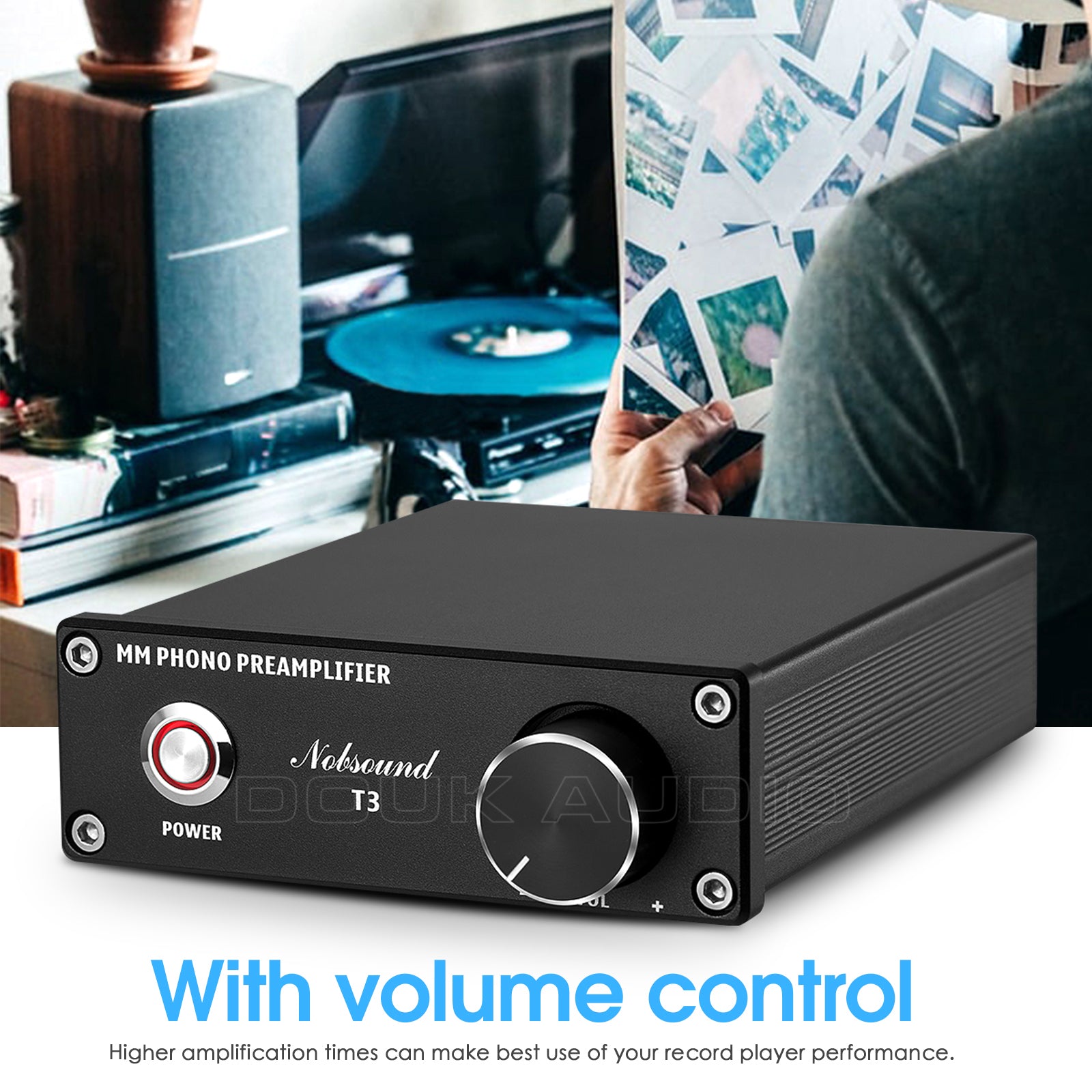 Nobsound T3 MM Phono-Vorverstärker für Plattenspieler, HiFi-Heim-Plattenspieler-Vorverstärker 