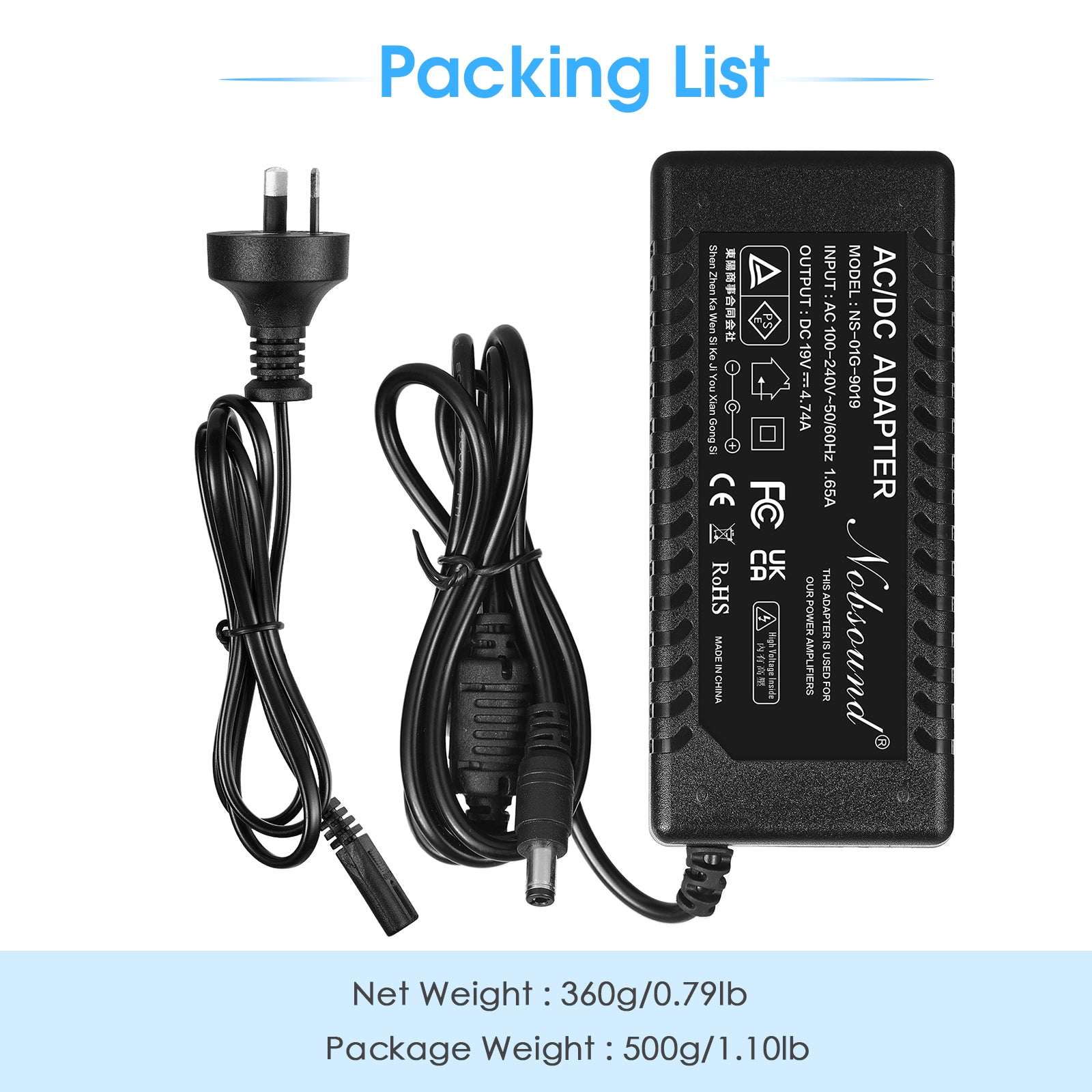 Douk Audio DC 19/24/32/36/48V Power Supply Adapter AC 100-240V Transformer