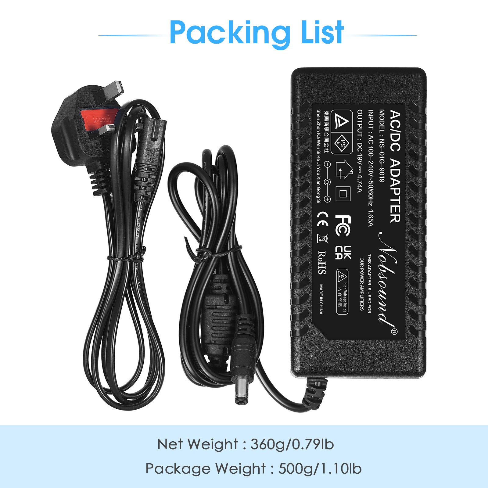 Douk Audio DC 19/24/32/36/48V Power Supply Adapter AC 100-240V Transformer