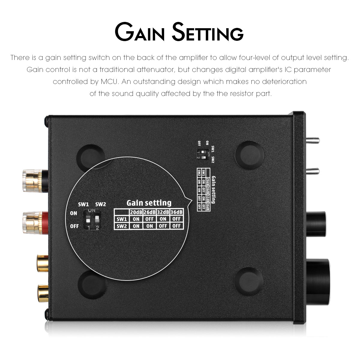 Nobsound G2 Mini 100W Mono Channel Digital Amplifier Subwoofer/Full-Frequency Power Amp for Home Stereos