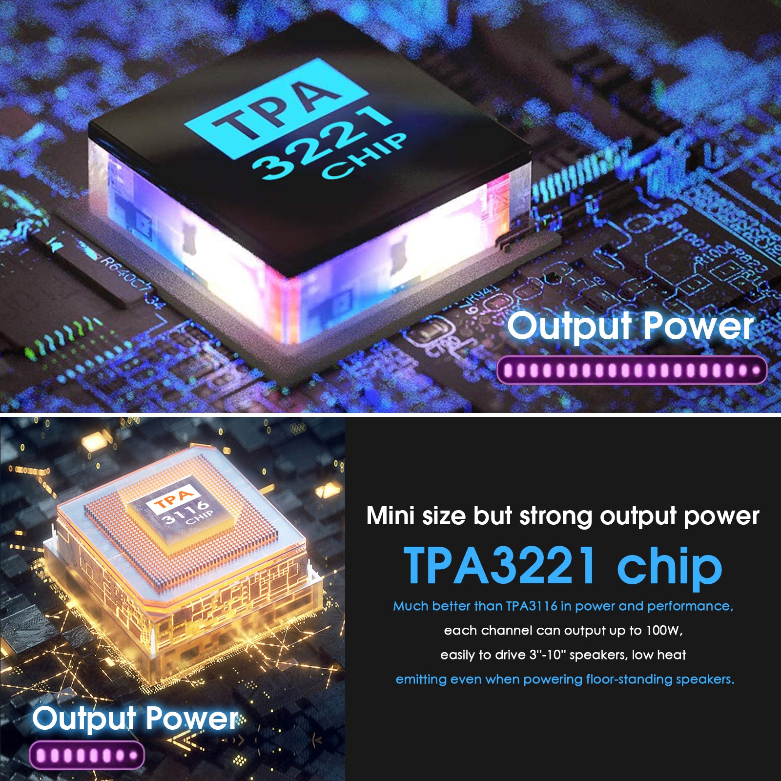Nobsound TA-21 迷你蓝牙 5.0 DSP 数字放大器 TPA3221 立体声音频放大器接收器