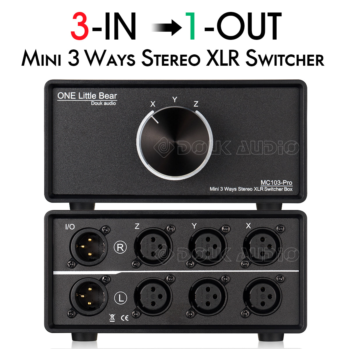 Little Bear MC103 PRO 1(3)-IN-3(1)-OUT XLR Balanced Audio Converter Stereo Passive Selector Switcher