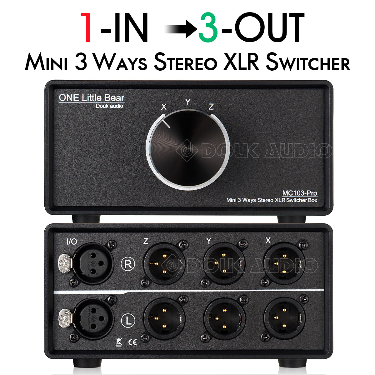 Little Bear MC103 PRO 1(3)-IN-3(1)-OUT XLR Balanced Audio Converter Stereo Passive Selector Switcher
