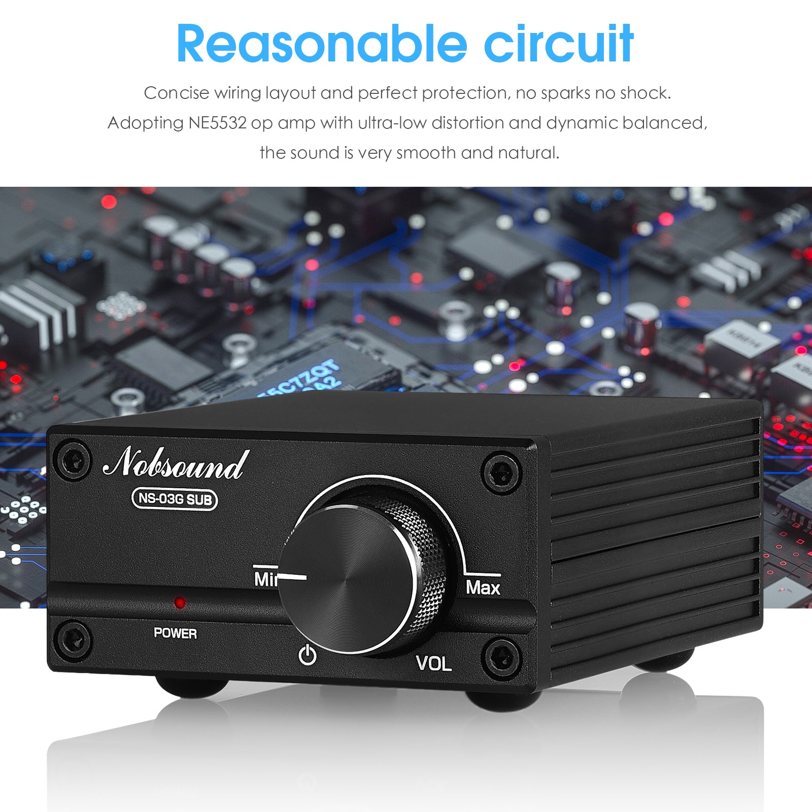 Nobsound NS-03G SUB Mini-Monokanal-Digitalverstärker HiFi-Heim-Subwoofer-Leistungsverstärker 100 W 
