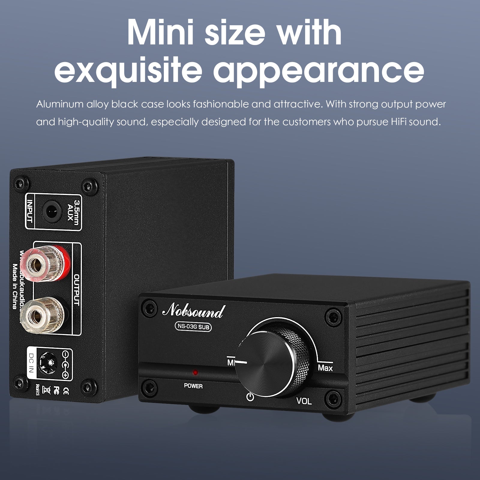 Nobsound NS-03G SUB Mini-Monokanal-Digitalverstärker HiFi-Heim-Subwoofer-Leistungsverstärker 100 W 