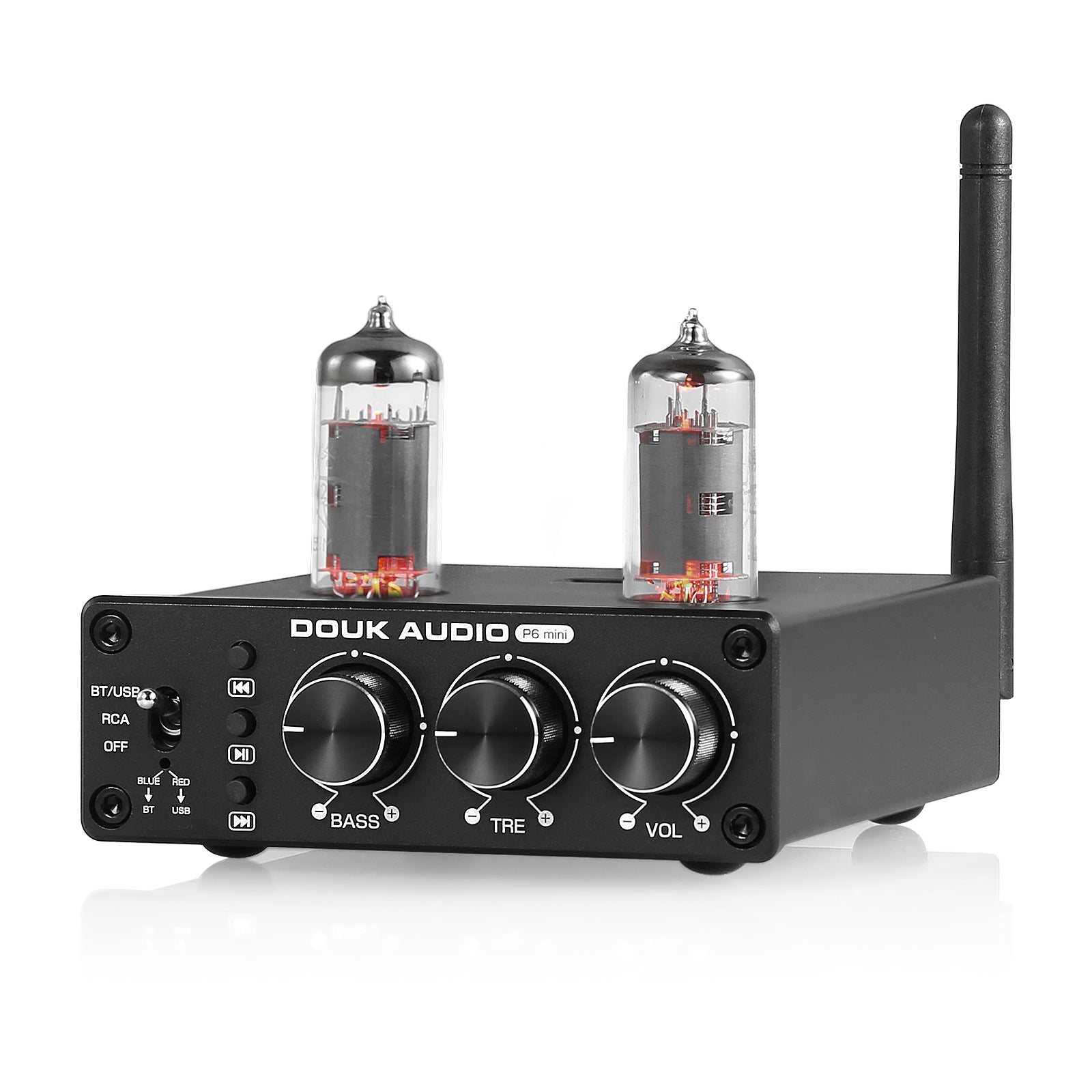 Douk Audio P6 MINI HiFi Vacuum Tube Preamp Bluetooth Stereo Audio Pre-amplifier Tone Control